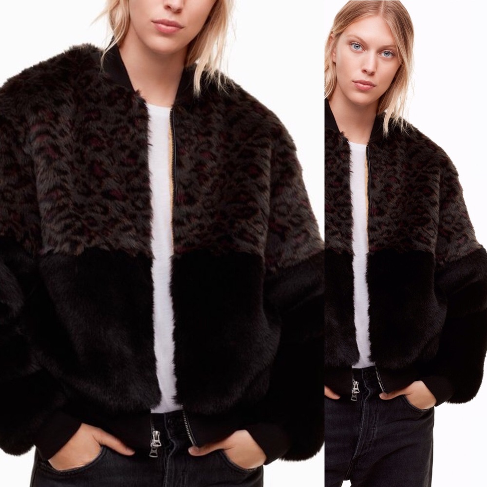 ARITZIA Golden Tna faux fur coat Mahoney Bomber - Picture 4 of 16